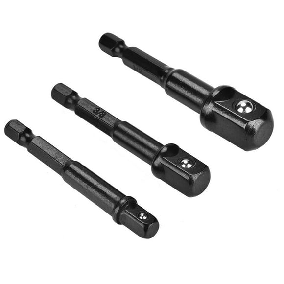Socket Adapter Set,3Pcs Black Socket Adapter Power Extension Bar Socket Driver Adapter Optimal Efficiency