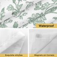 thumbnail image 4 of No Hook Shower Curtain with Snap in Liner, Vintage Farm Green Floral Pattern Waterproof Bath Curtain Double Layers with See Through Top Window, Pastoral Flower on White Hotel Shower Curtains 72x72in, 4 of 9