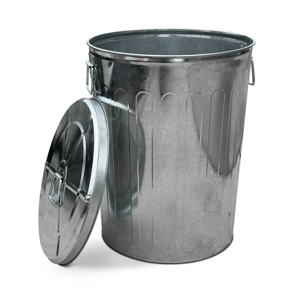 20-Gallon Galvanized Steel Round Trash Can with Lid