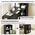 thumbnail image 5 of Costway Computer Desk with Bookshelf 12 Cubes Study Writing Table Laptop Workstation, 5 of 10