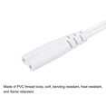 thumbnail image 4 of Uxcell 2Prong AC Power Cord 5ft 18 AWG 2Slot to C8 Female Cable Replacement White, 4 of 5