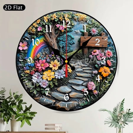 Rustic Woodland Fox Birch Tree Silent Round Wall Clock