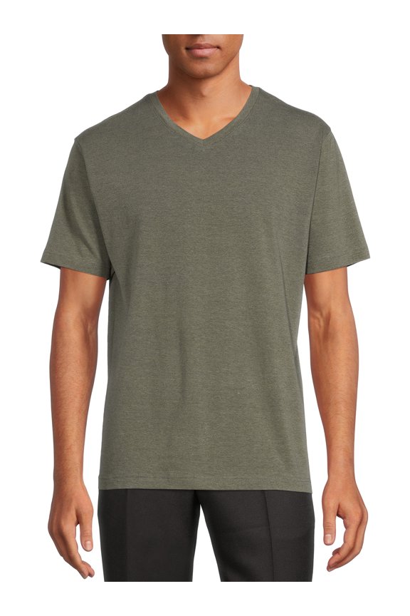 Mens V-Neck T-Shirt with Short Sleeves
