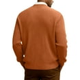 thumbnail image 4 of QHRMKOG Cardigan Men Loose Fit Long Sleeve V Neck Cardigan Sweater Casual Solid Color Button Up Cardigan Autumn Warm Knited Sweaters Orange M, 4 of 7