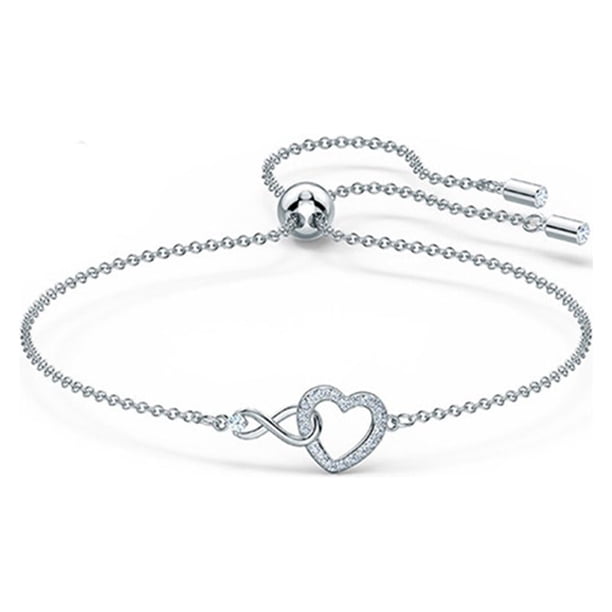 Pulsera Infinito de Plata para Mujer, Pulsera de Amor Ajustable para Mujer, Joyas para Mujer Regalos de Navidad Cumpleaños de Mujer Regalo del Día de la Madre Mamá Infinito