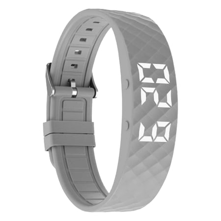 Vibrating Alarm Wristband Waterproof Silent Vibration Alarm Watch Rechargeable 45-Day Battery Life for Heavy Sleepers Men & Women (Grey)