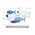 thumbnail image 4 of 22" x 15" Blue Metal Fish Sculpture, by DecMode, 4 of 10