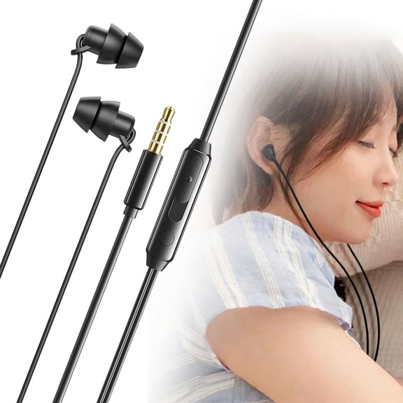 YCCMML Sound Noise Isolation Headphones, In Ear Wired Sleep Earbuds with Mic for Calling & Focus
