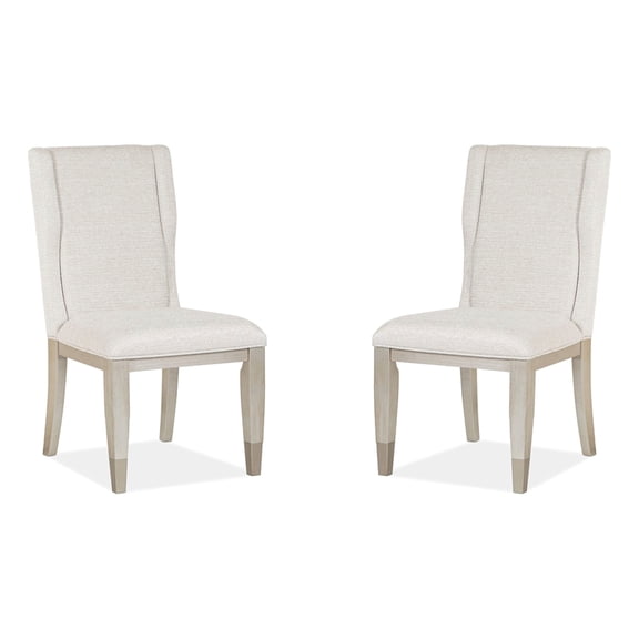 Magnussen Home Lenox Acadia White Upholstered Host Chair Two Pack
