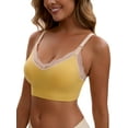 thumbnail image 4 of INSPIRE CHIC Women's Lace Trim Soft Cup Nursing Bras Wirefree Front Closure Breastfeeding Maternity Lingerie M Yellow, 4 of 4