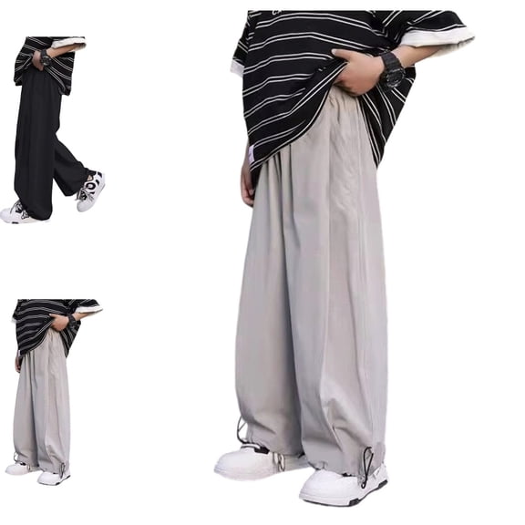 UJNDER Boys Lightweight Breathable Loose Fit Casual Trousers for Kids Comfortable Elastic Waist Long Bottoms Pants Boys Pants,Grey,5-6 Years