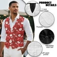 thumbnail image 6 of Yuyamidu Christmas Suit Vests for Men Size M Santa Claus Casual Formal Dress Vest HO-HO-HO Business Slim Fit Waistcoat Vest with 3 Real Pockets for Suits Tuxedo, Red, 6 of 7
