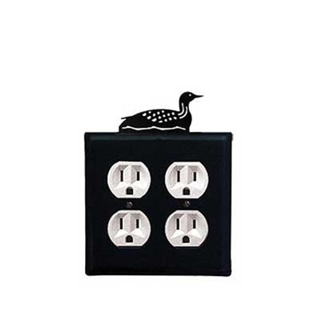 Village Wrought Iron EOO-116 Loon Outlet Cover Double - Black