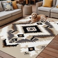 Abstract Weaving Pattern Outdoor Rug, Ethnic Style Retro Brown White ...