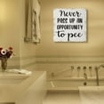 thumbnail image 2 of Stupell Industries Bathroom Phrase Never Pass Up An Opportunity Toilet Humor Canvas Wall Art Design by Daphne Polselli, 30" x 30", 2 of 4