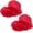 Red, variant on 2 count Heart Shaped Faux Rugs Small - 12x16 Inch Plush Area Carpets for Locker, Tabletop & Art Photography, Photo Props Background (White)