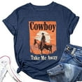 thumbnail image 3 of LINGLANG T Shirts for Women Cowboy Take Me Shirt Western Cowboy Vintage Graphic Tees Horse Shirt Boho Tops, 3 of 5