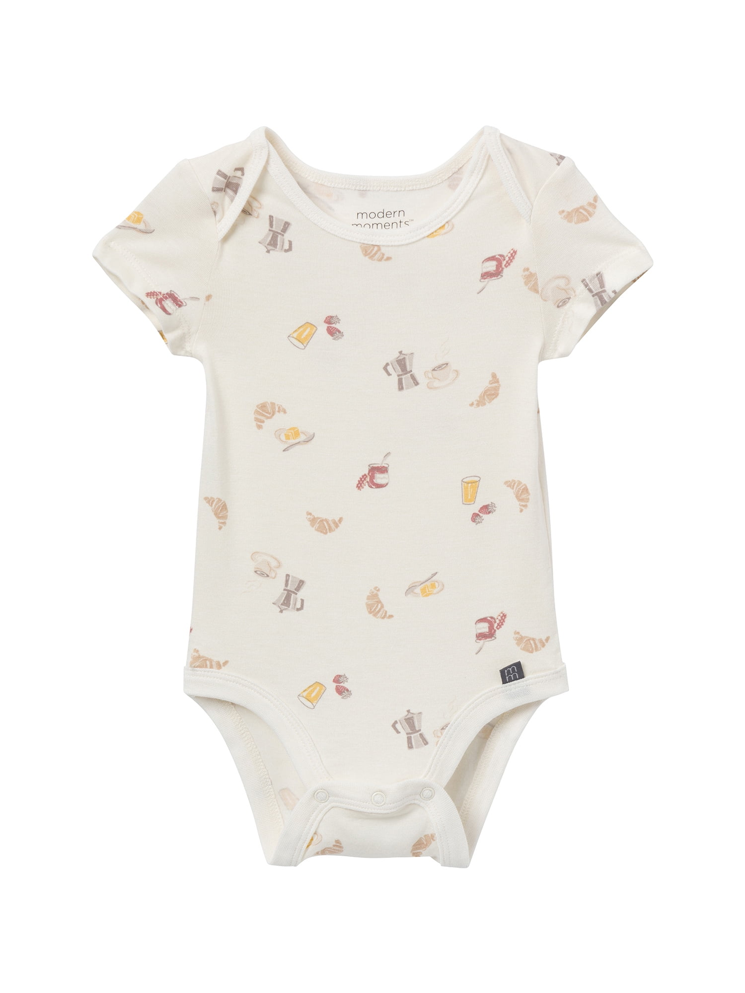 Modern Moments by Gerber Baby Neutral Super Soft Viscose Short Sleeve Bodysuits, 2-Pack, Sizes 0M-12M