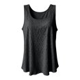 thumbnail image 4 of Women Casual Slub Knit Vest Sleeveless Summer Basic Camisole Soft Comfortable Layering Tank Top, S, Black, 4 of 4