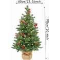 thumbnail image 2 of Arbre de Noël Artificiel Pré-Éclairé de 3 Pieds pour Décoration Intérieure Guirlande de Petites Décorations Vert Artificiel avec Lumières Épinette Baies Rouges Pommes de Pin Pré-Décorées Table à Crayons (3 Pieds), 2 of 7