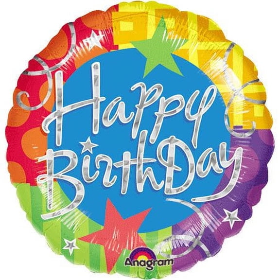 Anagram 18In Birthday Blitz Prismatic 18" Foil Balloon