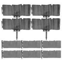OFFIGAM 1Set Grey Plastic Garden Fence Imitation Stone Flexible Edging for Flower Beds