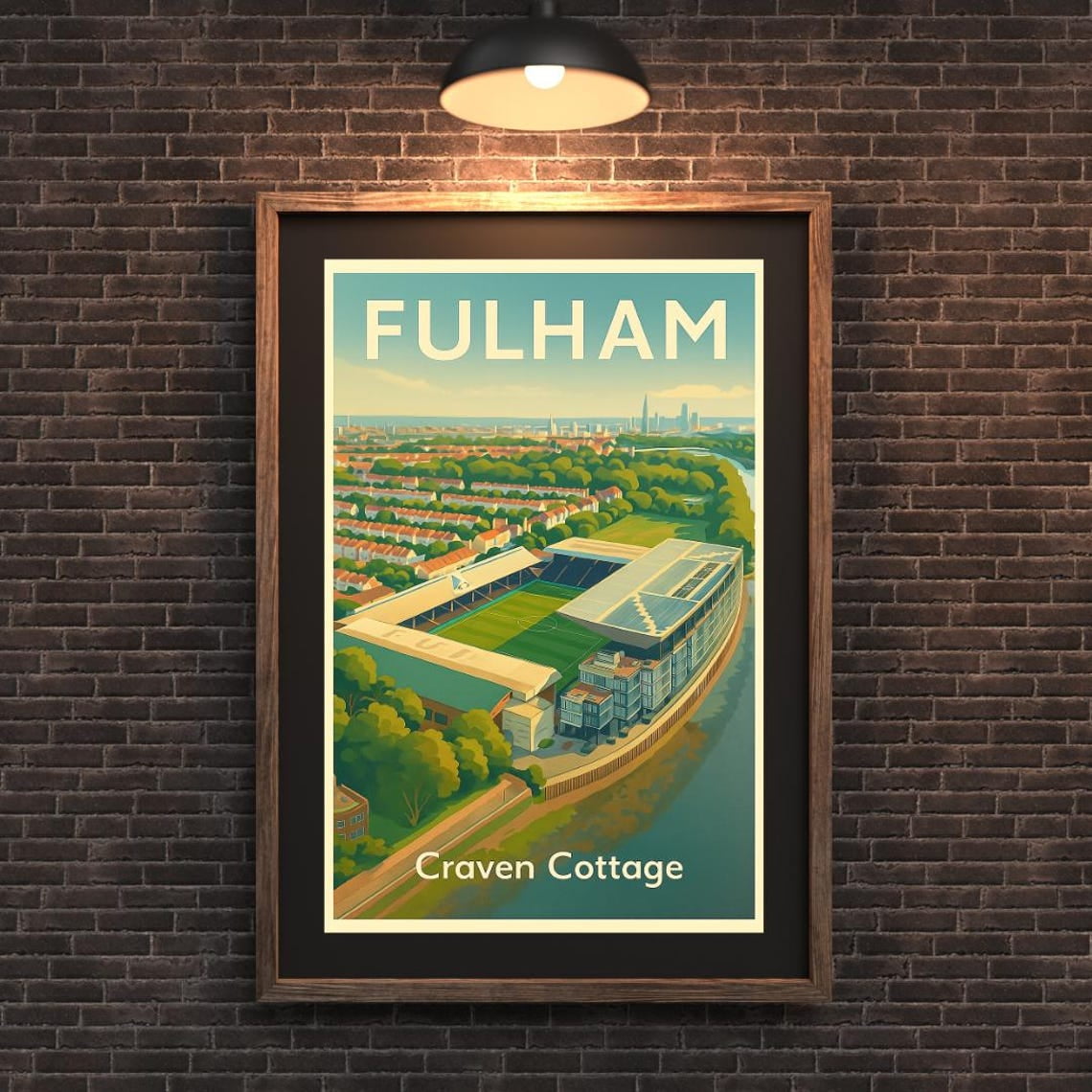 Craven Cottage Poster, Fulham Fc Stadium Wall Art, Unframed Paper Poster 8x10in