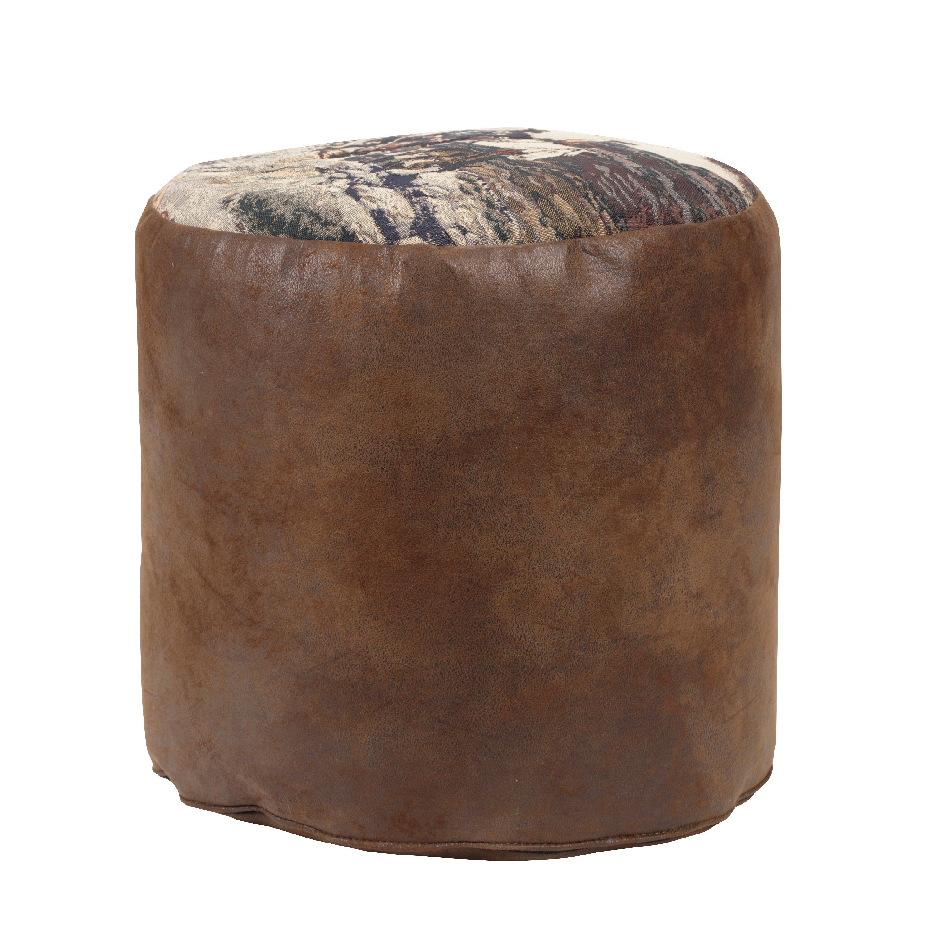 American Furniture Classics Cowboy Tapestry Pouf Ottoman