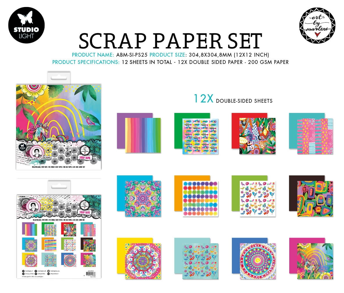 Art By Marlene Scrap Paper Collection 12"X12" 12/Pkg-Nr. 25