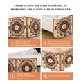 thumbnail image 6 of Boho Leaf Wrap Around Bed Skirts for King Bed 16" Drop,Bed Skirt with Adjustable Elastic Belt Dust Ruffle Bed Valance for Bedroom Hotel Orange Rustic Tribal Patterns Ethnic Bohemian Bed Frame Cover, 6 of 7