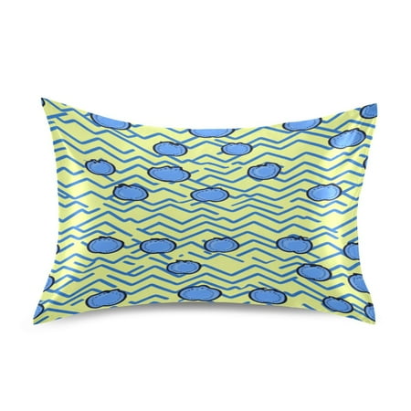 Blueberry Zigzag Standard Size Satin Pillowcase 20''x26'' Double-Sided Print Soft Wrinkle Resistant