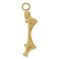 thumbnail image 3 of 14k Yellow Gold Polished Textured Finish Solid 3-Dimensional Golden Gate Bridge Charm Pendant, 3 of 5