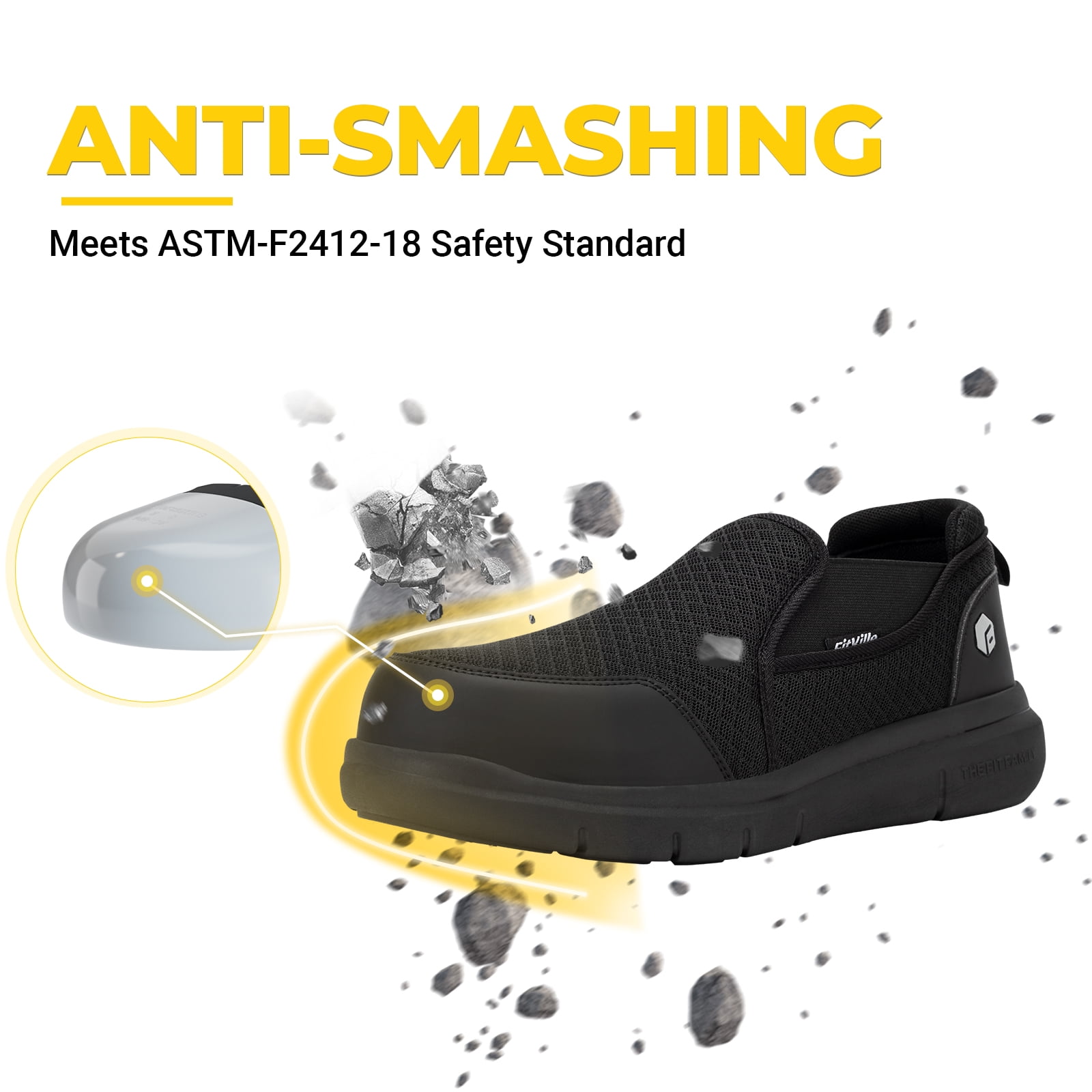 【hxxoxxvx27】　US7.5 FitVille Composite Toe Shoes for Men Wide Width Puncture