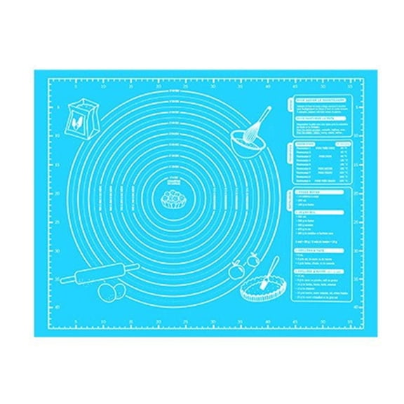 Acahhotxx Baking Pad, Silicone Baking Mat Silicone Dough Mat Slip Proof Kitchen Pad Silicone Texture for Cooking and Baking - Blue - L
