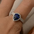 thumbnail image 4 of Handmade blue sapphire ring, engagement ring, water drop shaped, solid sterling silver, bridal sets, 4 of 4