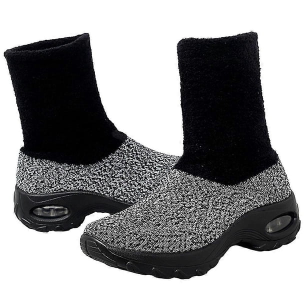 Comfortable Footwear Women Snow Boot Mid-High Cylindrical Shape PU Material Outdoor Running 1 Pair