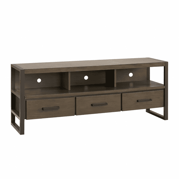 Leick Home Ender Mixed Metal and Wood TV Stand for TVs up to 65", Smoke/Gunmetal Gray