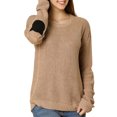 thumbnail image 2 of Unique Bargains Junior's Pullover Drop Shoulder Elbow Cat Patch Loose Sweater Pullover, 2 of 6