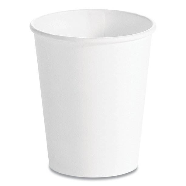 Huhtamaki Single Wall Hot Cups 8 oz, White, 1,000/Carton 62900