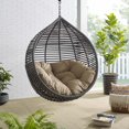 thumbnail image 1 of Modway Garner Teardrop Outdoor Patio Swing Chair without Stand in Gray/Mocha, 1 of 5