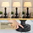 Set of 2 Touch Control Table Lamp with USB Ports