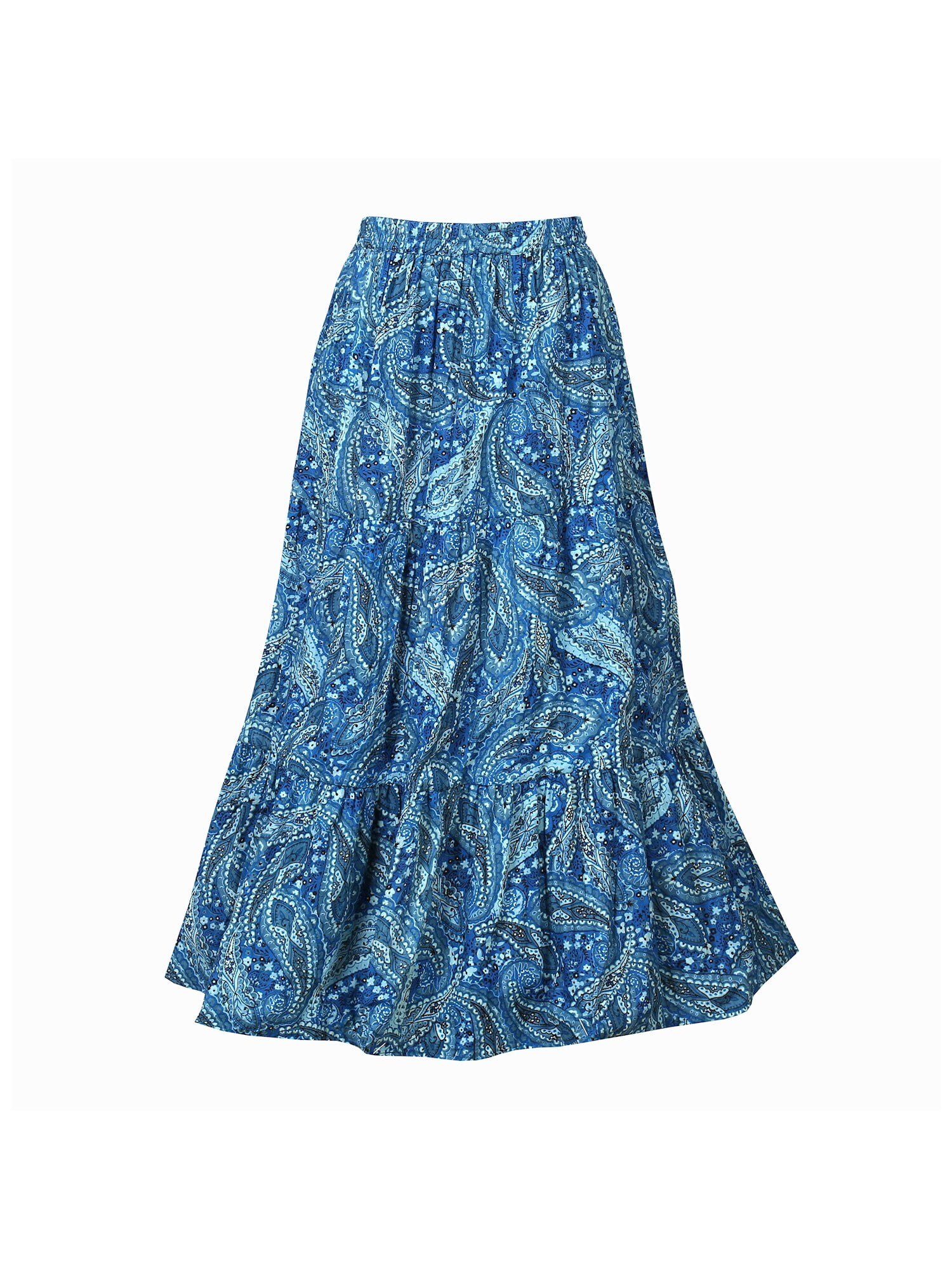 Catalog Classics Women's Reversible Boho Maxi Skirt - Blue Paisley, 1X ...