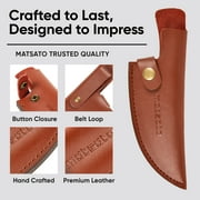 Matsato® Perfect Kitchen Knife & Premium Leather Sheath - 11 in Japanese Chef Knife for Cooking and Knife Case