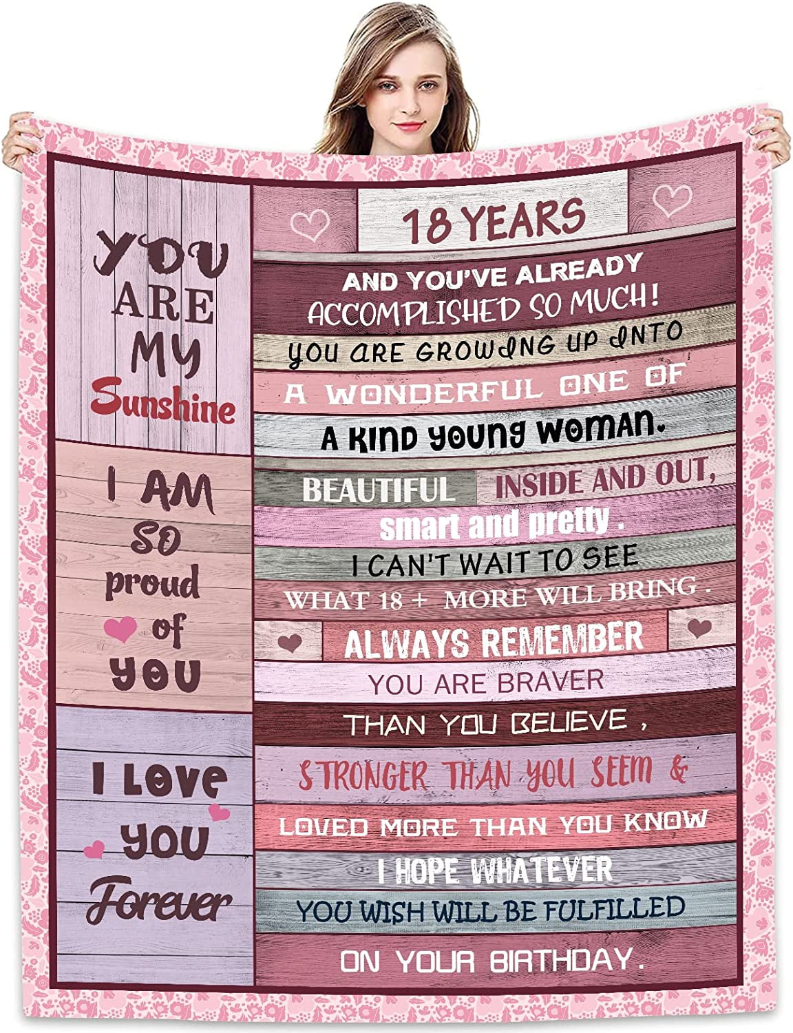 18th Birthday Gifts for Girls Throws Blankets 60X50 - Gifts for 18 Year  Old Girl - 18 Year Old Girl Birthday Gifts Ideas - Happy 18th Birthday Gift