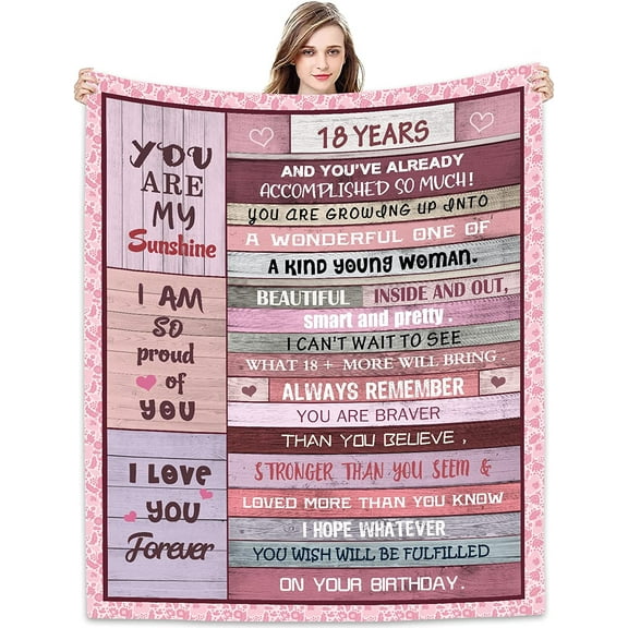 Sweet 18th Birthday Gifts for Girls Blanket 60"x50", Sweet 18 Gifts for Girls - Best 18th Birthday Gift Ideas - Funny Gift for 18-Year-Old Girl - 18th Bday Party Decorations for Women Blankets
