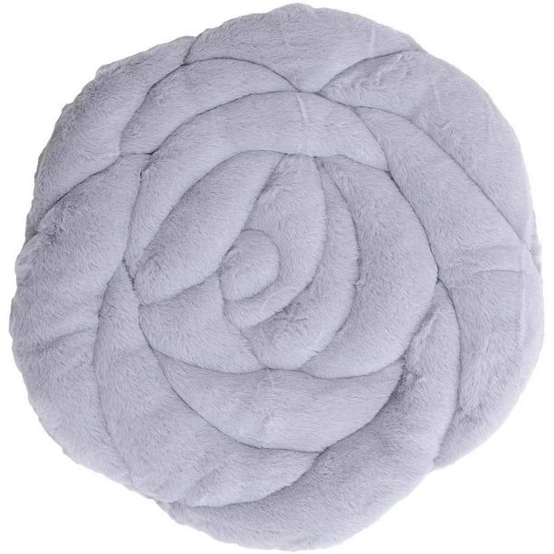 Chic Rose Flower Chair Pad Seat Cushion for Dining Chairs Soft Faux Fur  Floor Pillow Area Rugs Home Decor No Slip Patio Kitchen Office Dorm Sofa  Chair