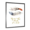 thumbnail image 2 of Designart 'Your VIbe Attracts Your Tribe Two Feathers ' Bohemian & Eclectic Framed Art Print, 2 of 4
