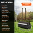 thumbnail image 4 of VEVOR 35in Lawn Roller, Yard Roller with 17 gal  Sand & Water Filled Capacity, Steel Sod Roller with Easy-turn Plug and U-Shaped Ergonomic Handle for Lawn, Garden, Farm, Park, Black, 4 of 8