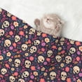thumbnail image 2 of Pofeuu Skull flower leaf colorful Print Puppy Blanket,Dog Blankets,Pet Blanket Cozy Cat Blankets for Indoor Cats, Fuzzy Pet Blanket for Kitten Doggy Dog Blankets-Small, 2 of 8