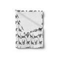 thumbnail image 2 of Charcoal Soft Flannel Fleece Throw Blanket, Monochromatic Cat Lover Pattern with Playful Kittens Print, Cozy Plush for Indoor and Outdoor Use, 70" x 90", Charcoal Grey and White, by Ambesonne, 2 of 5